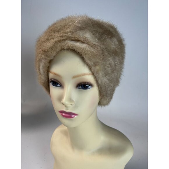Vintage Lee Bury Dallas Beige Mink Fur Hat - Picture 11 of 16